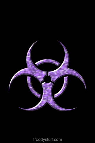 iPhone wallpaper from FroodyStuff.com: Biohazard Amethyst