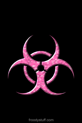 iPhone wallpaper from FroodyStuff.com: Biohazard Hot Pink