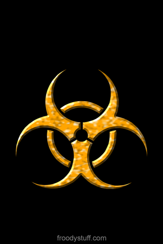 iPhone wallpaper from FroodyStuff.com: Biohazard Orange