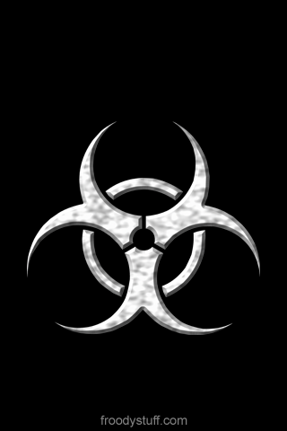iPhone wallpaper from FroodyStuff.com: Biohazard White