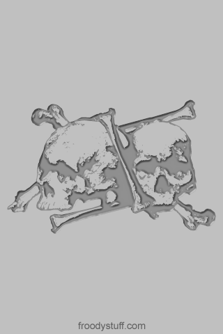 iPhone wallpaper from FroodyStuff.com: Skulls 'n' Bones 01