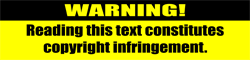 Virtual sticker from FroodyStuff.com: Warning! Copyright Infringement